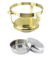 Nouveau design de chauffe-plats or et argent pour buffet de restauration couvercle rond suspendu en acier inoxydable chauffe-plats chauffe-plats pour buffet