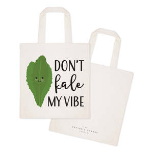 Kale My Vibe Cotton Canvas Tote Bag Eco-Friendly Medium Size Tote Long Ribbon Diverse Printing for Daily Use Advertising Gifts - Product Image 2