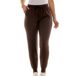 Pantalones Casuales de Mujer de Pierna Ancha con Frente Plano, 100% Algodón, Corte Regular, Color Sólido, Cintura Elástica - Product Image 1