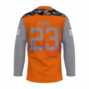 Maillot de hockey sur glace personnalisé avec impression par sublimation, logo, joueurs professionnels, maille en polyester, vente en gros de vêtements de hockey sur glace - Product Image 3