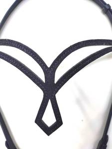 Cabezal de piedra Rambo de cuero en forma de U listo para usar equipo de equitación portátil ecuestre duradero con logotipo personalizado - Product Image 6