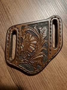 Funda de cuchillo de bolsillo de cuero Premium hecha a mano, producto de caza portátil moderno de alta calidad, eje de carbono plegable para animales - Product Image 2