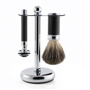 Kit de Afeitado en Húmedo Personalizado para Hombres, Brocha de Afeitar de Pelo de Texugo Puro, Maquinilla de Afeitar de Seguridad con Mango Metálico, Regalo para el Cuidado Personal y el Aseo - Product Image 1