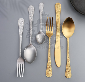 Creative Modern Design 5-Piece Stainless Steel 304 Flatware <b>Set</b> Mirror Polish <b>Marble</b> Handle High Quality Dishwasher Safe Party - Product Image 2
