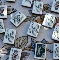 Luxuriöse Moderne MahJong UV-Bedruckte Gravierte Jardin Grüne Steine Acryl Umweltfreundlich Langlebig 160 Amerikanische Mahjong-Steine