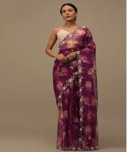 Bliss de algodón clásico: saris blancos atemporales para un estilo elegante-Atuendo indio tradicional con un toque moderno-Precio inigualable - Product Image 2