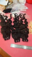 Extensions de cheveux vierges Arrow Exim, cuticules alignées, non traitées, couleur 1B, vietnamiennes et indiennes, tissage double trame, ondulation Water Wave, 100g