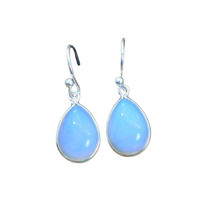 Joyería de piedras preciosas de opalita lechosa para mujer, pendientes de estilo bohemio de plata, joyería de plata de ley 925, pendientes hechos a mano de tendencia, regalo - Product Image 1