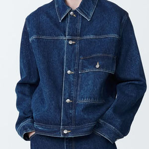 Pull-over d'hiver décontracté pour hommes Bas de poche élastique Survêtement en denim à séchage rapide Vêtements en polyester respirants Costume en denim personnalisé - Product Image 6