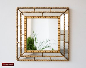 Gold Decorative Accent <b>Mirror</b> <b>Wall</b> Framed Home Decorative <b>Wall</b> Hanging Gold <b>Mirror</b> <b>Rectangle</b> Shaped Design Antique Golden Color - Product Image 6