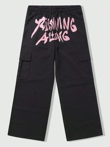 Pantalon cargo à jambes larges imprimé unisexe tendance, style designer, coupe ample, style streetwear, pantalon baggy pour homme, design personnalisé - Product Image 3