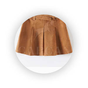 กางเกงขาสั้นหนังเอวสูงลำลองสำหรับผู้หญิงดูคลาสสิกพร้อมดีไซน์ตามสั่งแฟชั่นสั้นผลิตในปากีสถาน - Product Image 4