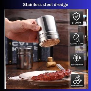 2025 New Arrival Stainless Steel Kitchenware Metal Salt and Pepper Dredge Shaker Seasoning Can <b>Herb</b> Spice Tools from Factory - Product Image 2