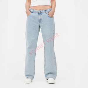 Pantalon en jean extensible élégant pour femmes avec taille haute flatteuse et jambe fuselée moderne idéal pour les tenues quotidiennes à la mode - Product Image 1