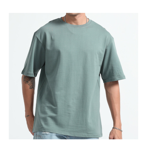 Người Đàn Ông Quá Khổ 100% Cotton Dệt Vải Giản Dị Lỏng Lẻo Phù Hợp T-Shirt Mềm Mại Cho Mùa Hè Và Lớp - Product Image 3