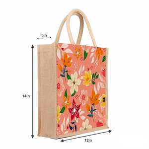 Bolsas de lona de yute duraderas, bolsa de compras reutilizable ecológica, bolso de fibra natural resistente para comestibles y uso diario - Product Image 2