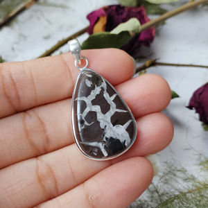 Fancy Heart Shape Spider Septarian Gemstone Colgante de plata esterlina 925 - Product Image 6