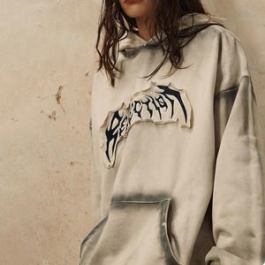 Sweat à capuche pour homme en velours lâche d'hiver 2026, 350 g/m², polaire, tendance, surdimensionné, épais, sans cordon, sweat à capuche noir pour homme - Product Image 4