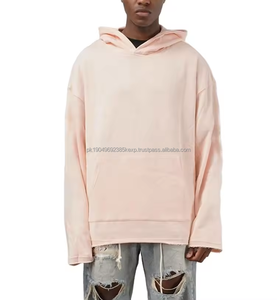 Sudadera con Capucha Personalizada para Hombre, Estilo Urbano, 300 Gsm, Felpa Francesa, Hombros Caídos, Color Rosa, Dobladillo sin Rematar - Product Image 1
