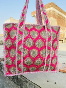 Vente en gros de sac fourre-tout en coton imprimé main sur mesure Écologique Réutilisable Été/Hiver Mode Vintage Fermeture à glissière Logo OEM - Product Image 6