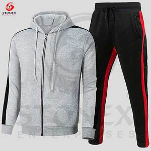 Ensemble de survêtement pour homme en coton tissé 100% pour l'hiver, ensemble de fitness avec logo personnalisé, tenue de jogging, course à pied, service OEM - Product Image 4