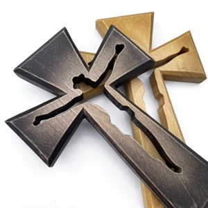 Vente en gros de bois naturel sainte croix spirituelle en bois holycross religieux catholique et chrétien autel fournitures - Product Image 5