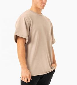 Nouveau design de col pour hommes grande taille 100% jersey de coton 260 GSM votre propre logo lettre anti-rides Streetwear t-shirts surdimensionnés - Product Image 4