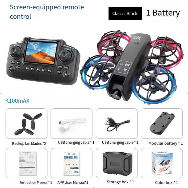 K100-optical flow dual camera screen control-black