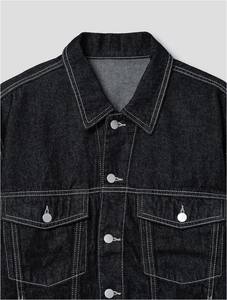 แจ็กเก็ตผ้ายีนส์กระดุมสีดำสลิมฟิตแจ็กเก็ตฤดูหนาวซักด้วยกรดน้ำหนักเบากำหนดได้เอง - Product Image 6