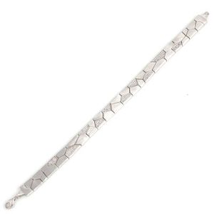 Pulsera de tenis de plata de ley 925 con patrón geométrico y piedras, accesorio de moda - Product Image 2