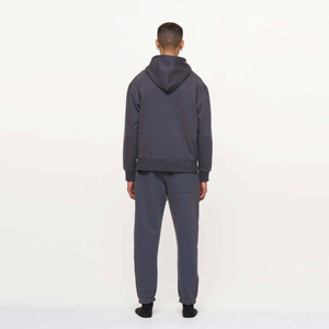 Sweat-shirt chaud vert foncé en polaire lourde pour hommes, pull épais et isolé et ensemble de pantalons de survêtement, conçu pour une tenue décontractée - Product Image 4