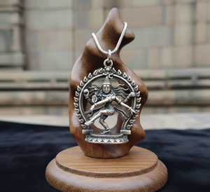 925 Argent Rhodium Lien Chaîne Collier Usure Quotidienne Tendance Spirituelle Plaqué Or Bouddhisme Animal Natraja Dieu Pendentif Mode - Product Image 1