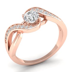 Anillos de Compromiso REYES, Nuevo Modelo, Oro Sólido de 14K, Corte Redondo, Moissanita de 0.99 Quilates, Regalo de Boda para Mujer, Certificado GRA, Joyería Fina - Product Image 2