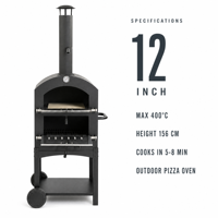 Chariot à four à pizza de 156 cm de haut avec roues et étagère inférieure, four à pizza d'extérieur, cadeau pour les amateurs de pizza à la maison