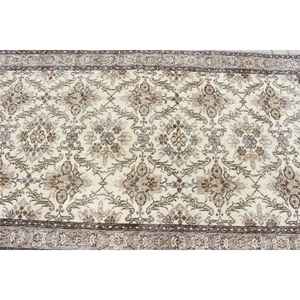 Alfombra Turca de 3.8x6.9 pies, Alfombra Vintage, Alfombra a Rayas Marrones - Product Image 5