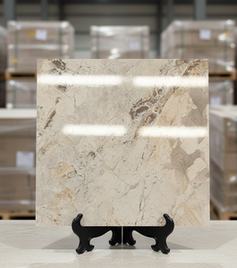 Carreaux de sol en porcelaine moderne NEORA 600x600 mm, finition brillante Breccia dorée, antibactériens, antidérapants, épaisseur 8 mm pour salon - Product Image 1