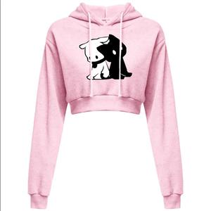 Most Popular Hoodies <b>Women's</b> Casual Long Sleeve Hooded Short Sweatshirt Printed Crop <b>Sweaters</b> 10 Colors Pullover Tops - Product Image 1