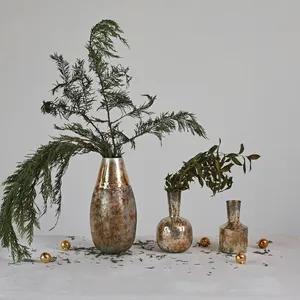 Modern Vintage Industrial Farmhouse Galvanized Metal Flower <b>Vase</b> <b>Unique</b> Decorative Table Top <b>Vases</b> - Product Image 5