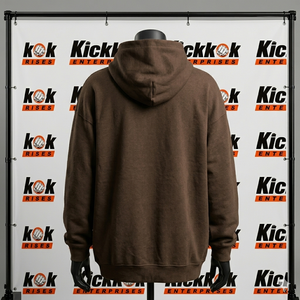 OEM Manufacturer Men's Brown Fleece Hooded Sweatshirt Regular Fit Solid Color Casual Zip Up Hoodie Autumn Wear - Product Image 2