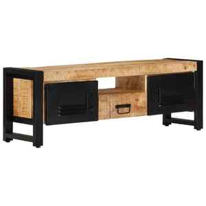 Solid Mango Wood Industrial Handmade <b>TV</b> Unit with Storage and Metal Doors for Hotel Apartment Bedroom - Product Image 1