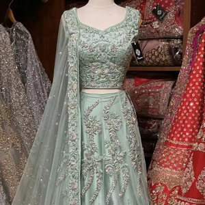 Deslumbrante -Koti con Lehenga- Vestido de Novia con Hermosos Adornos de Cuentas de Cristal y Pedrería para Boda=2021 - Product Image 6