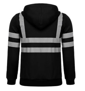 Veste de travail d'hiver pour homme en toile bicolore respirante avec col montant imperméable réfléchissant pour la sécurité routière à vélo pour l'équitation - Product Image 6