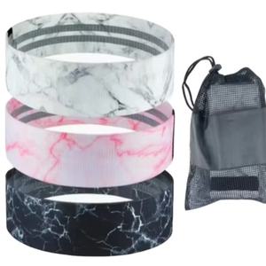 Bandas de Resistencia Ligeras con Patrón de Mármol para Cadera, Bandas de Tela para Yoga, Gimnasio y Ejercicios de Glúteos (Logotipo Personalizado Disponible) - Product Image 1