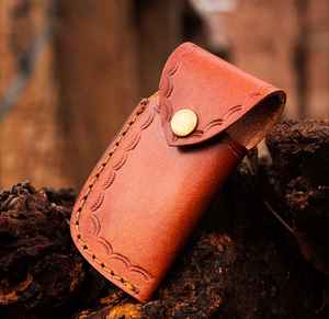 Navaja Plegable de Bolsillo de Acero de Damasco de Alta Calidad, Hecha a Mano, para Supervivencia al Aire Libre, con Mango de Madera para Senderismo y Camping, con Funda - Product Image 6