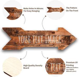 Letreros de flecha de madera personalizados, texto personalizado, decoración de flecha para el hogar, decoraciones de flecha de granja, colgante de pared de casa rústica decorativa - Product Image 6