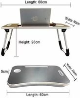 Table Multi-Usages pour Ordinateur Portable avec Support Intégré, Porte-Gobelet, Table d'Étude et de Lit Pliable et Portable