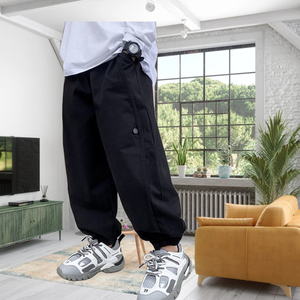 กางเกงคาร์โก้สีทึบทำจากโพลีเอสเตอร์ระบายอากาศได้ดีสำหรับผู้ใหญ่กางเกงใส่ได้ทุกเพศกางเกงแนวสตรีทแบบลำลองมีกระเป๋าหลายกระเป๋าฤดูใบไม้ร่วงใหม่ล่าสุด - Product Image 2
