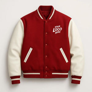 Veste bomber de baseball en laine coupe-vent pour homme, style streetwear d'hiver, matelassée, avec patchs en chenille personnalisés, style varsity - Product Image 1