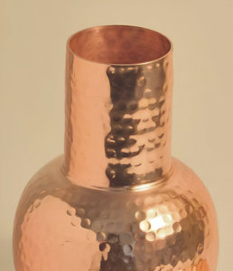 Indian <b>Copper</b> Hammered Surahi <b>Copper</b> Water <b>Bottle</b> With Glass For <b>Drinking</b> Water & Gifting Purpose - Product Image 3