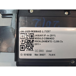 CLIMATE COMMANDI JAGUAR XF Série CX23-18C858-AD 306DT (11>15) - Product Image 6